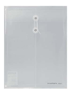 Sobre Plástico Studmark, transparente, con cordel