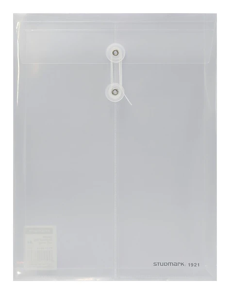 Sobre Plástico Studmark, transparente, con cordel