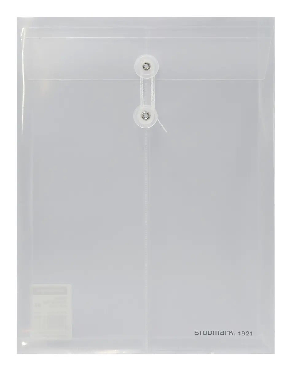 Sobre Plástico Studmark, transparente, con cordel 1