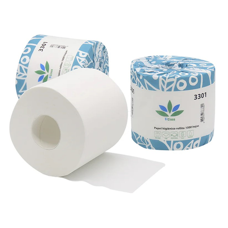 24 rollos de papel higiénico de 1000h y 1 pliego SiClean 2