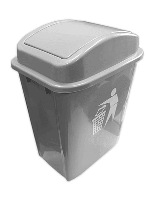 Cesto para Basura 20L Gris con Tapa Vaivén