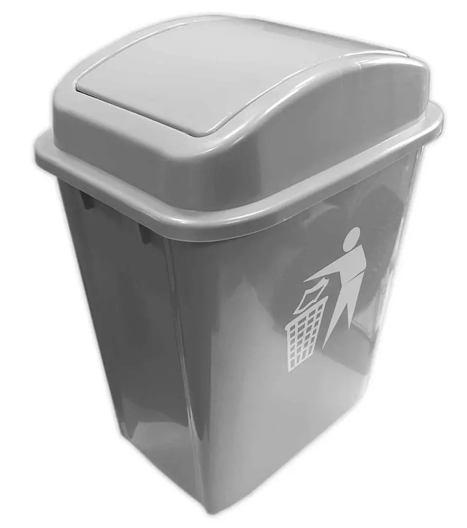 Cesto para Basura 20L Gris con Tapa Vaivén 1