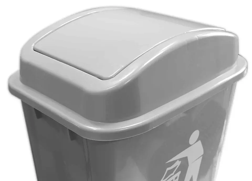 Cesto para Basura 20L Gris con Tapa Vaivén 2