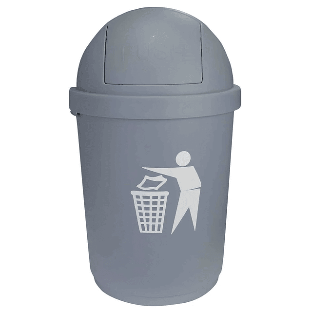 Cesto para Basura 28L con Tapa Push usa Bolsas de 13 Galones