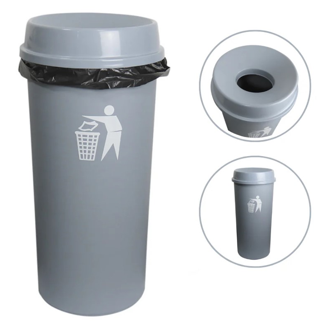 Cesto para Basura 80L Tapa Embudo usa Bolsas de 33 Galones 1