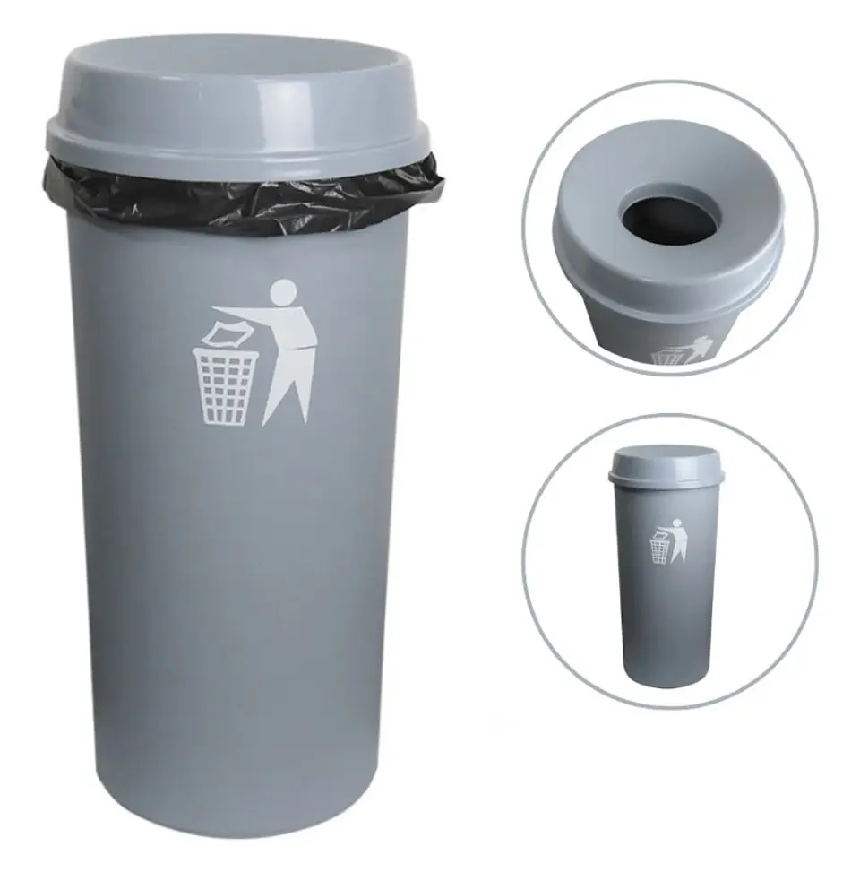 Cesto para Basura 80L Tapa Embudo 1