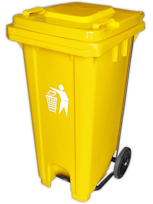 Basurero de 64 galones con Pedal y ruedas