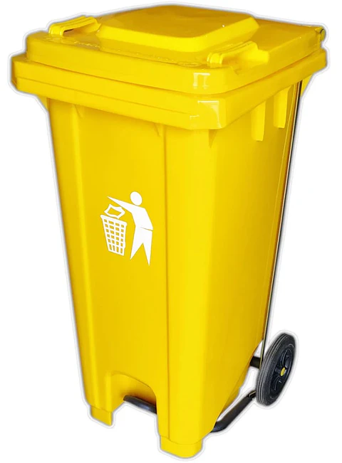 Basurero de 64 galones con Pedal y ruedas