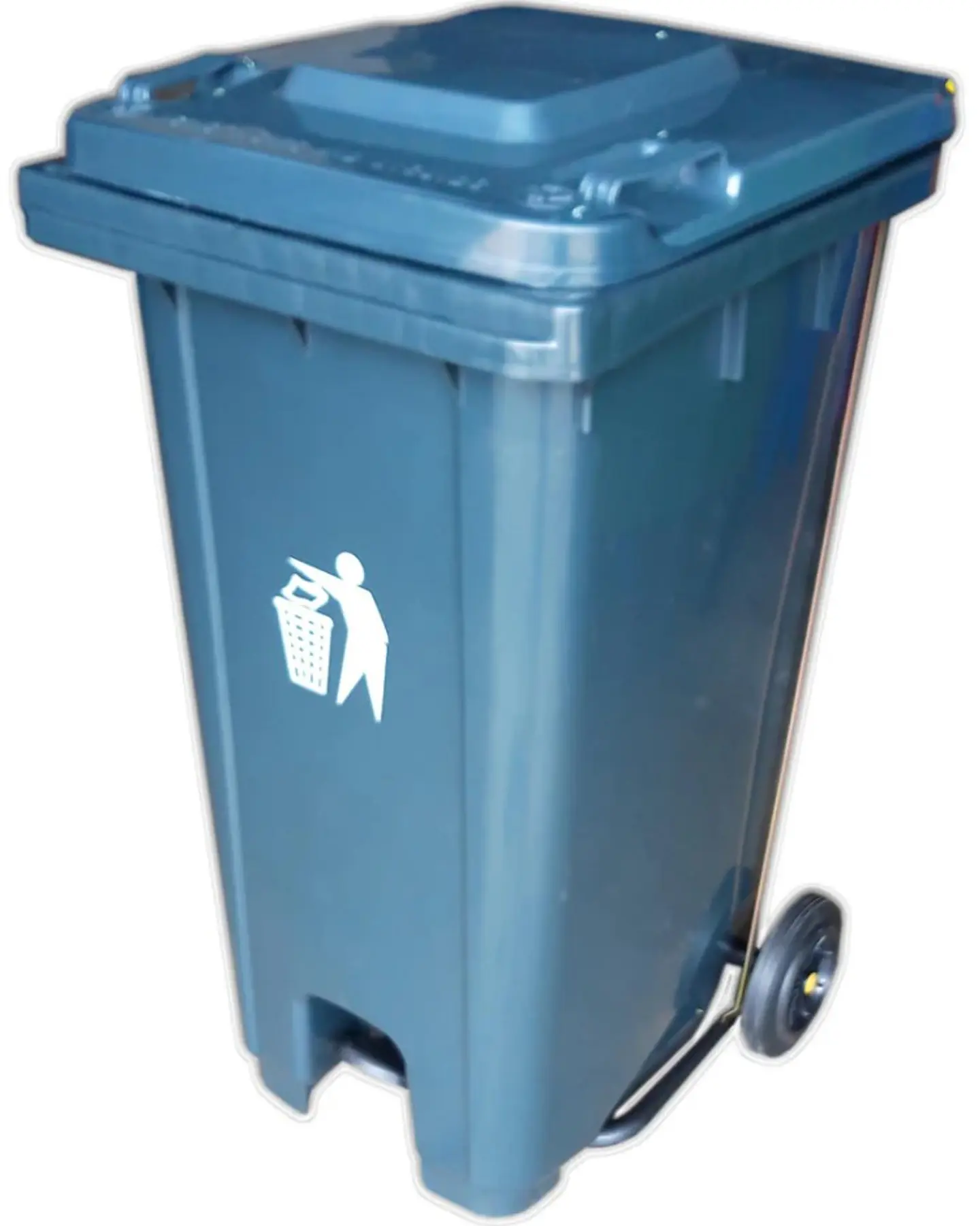 Basurero de 64 galones con Pedal y ruedas 3