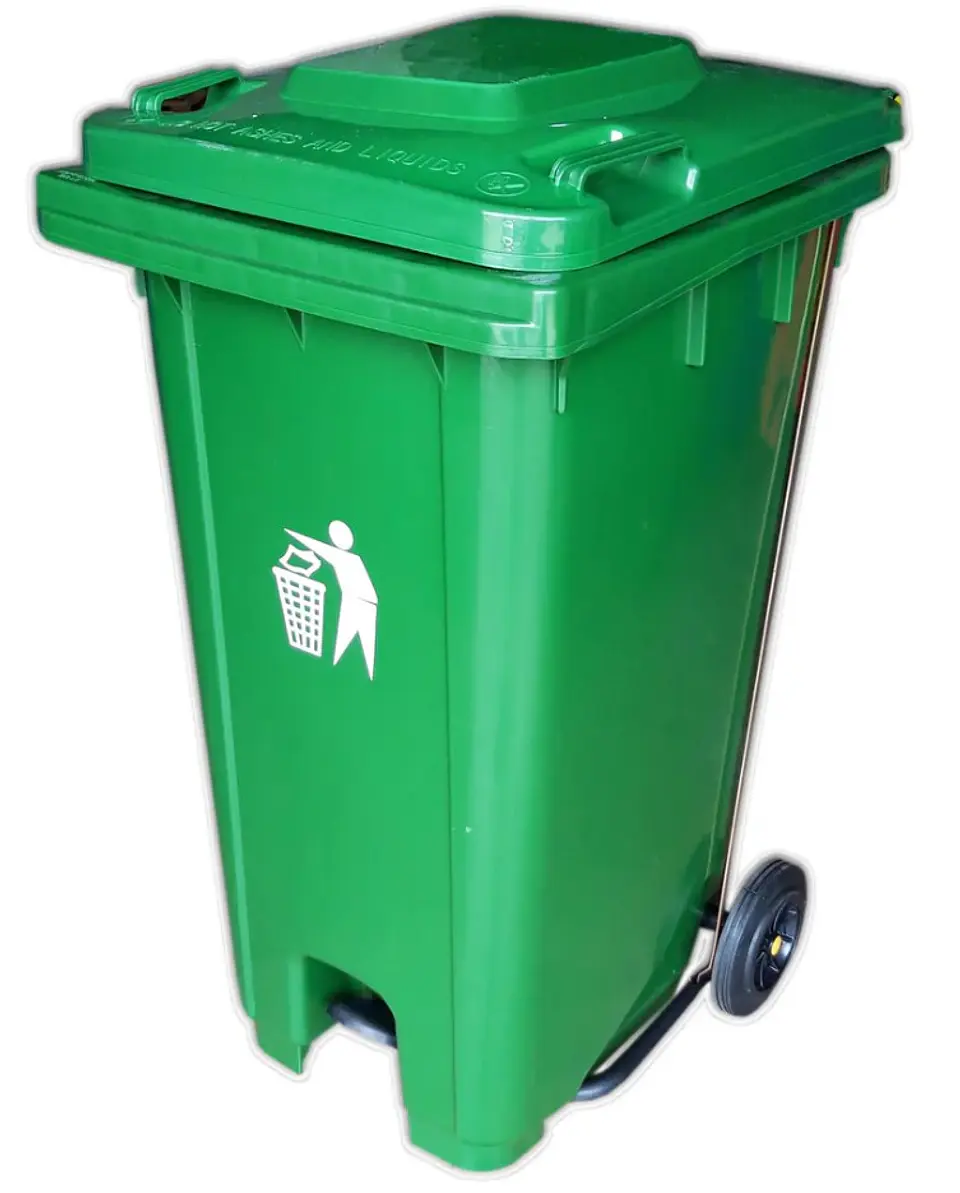 Basurero de 64 galones con Pedal y ruedas 5