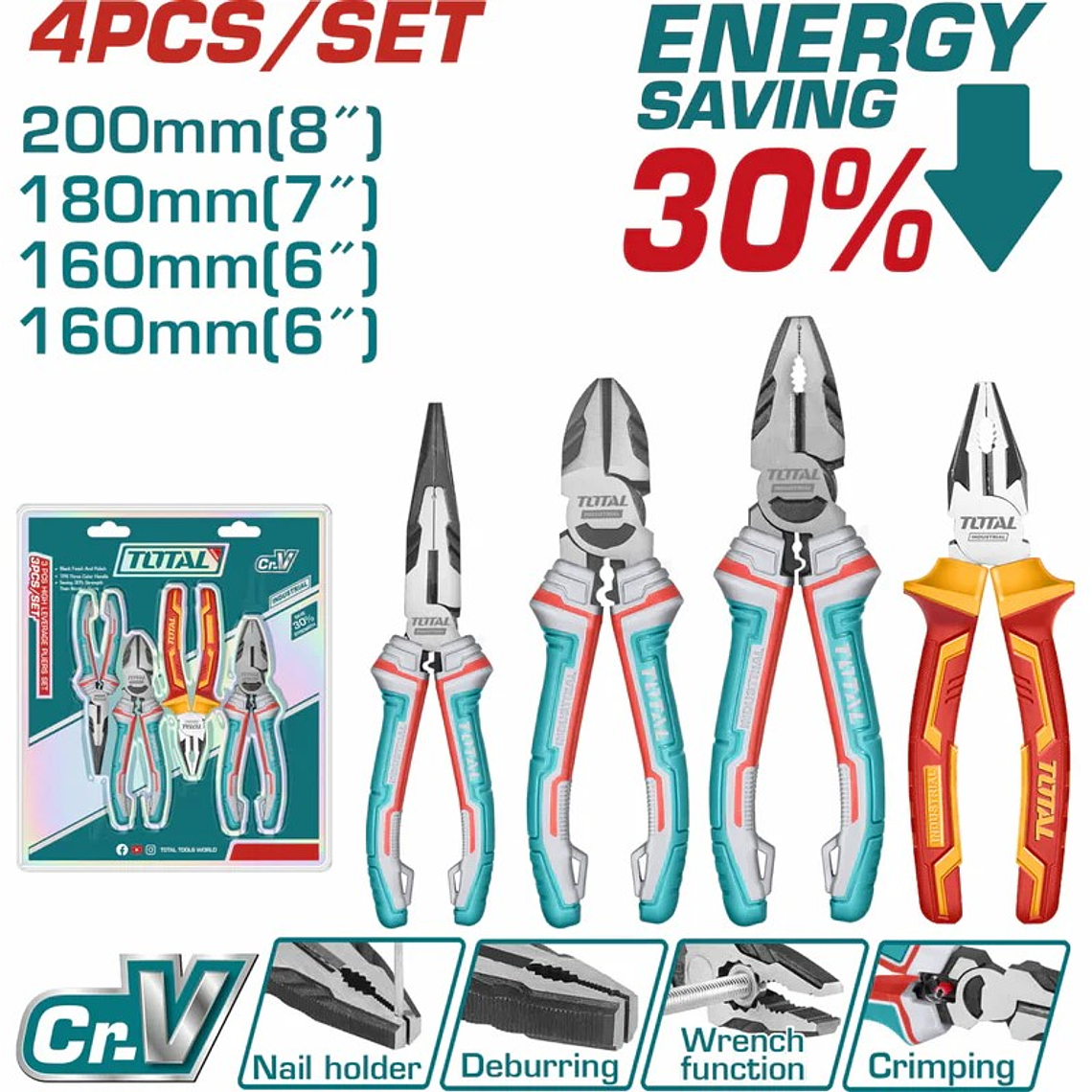 Set de 4 Alicates Total Variados. 1