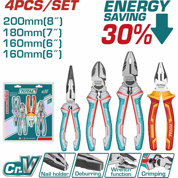 Set de 4 Alicates Total Variados. 1