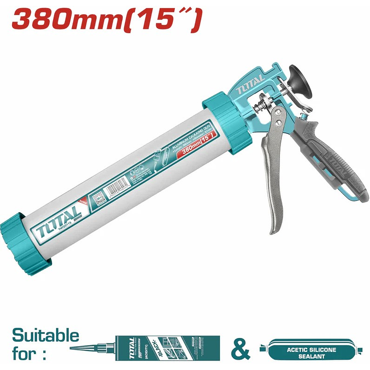 Pistola de calafateo de aluminio de 15 pulgadas para Silicon 1