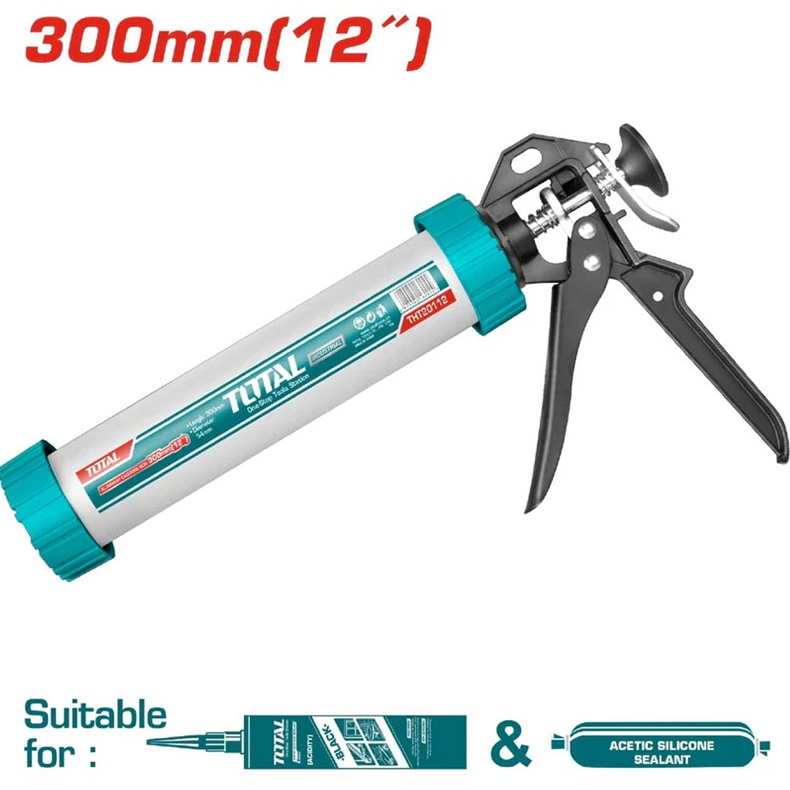 Pistola de silicona de 12'' para salchicha y tubo, 2 en 1 1