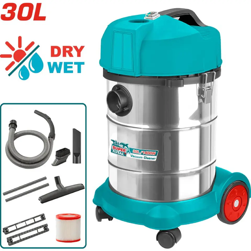 Aspiradora De Limpieza Seco O Mojado 30 L. 1400 W. 1