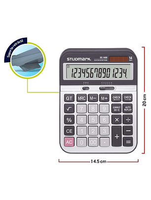 Calculadora Studmark 14 Dígitos con soporte retráctil