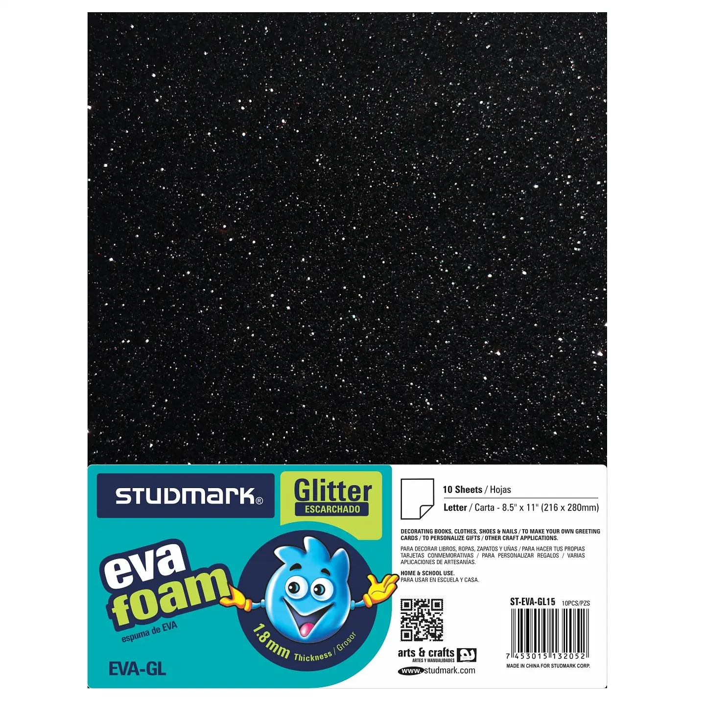 Paquete de 10 Fomi escarcha tamaño carta color Negro 1