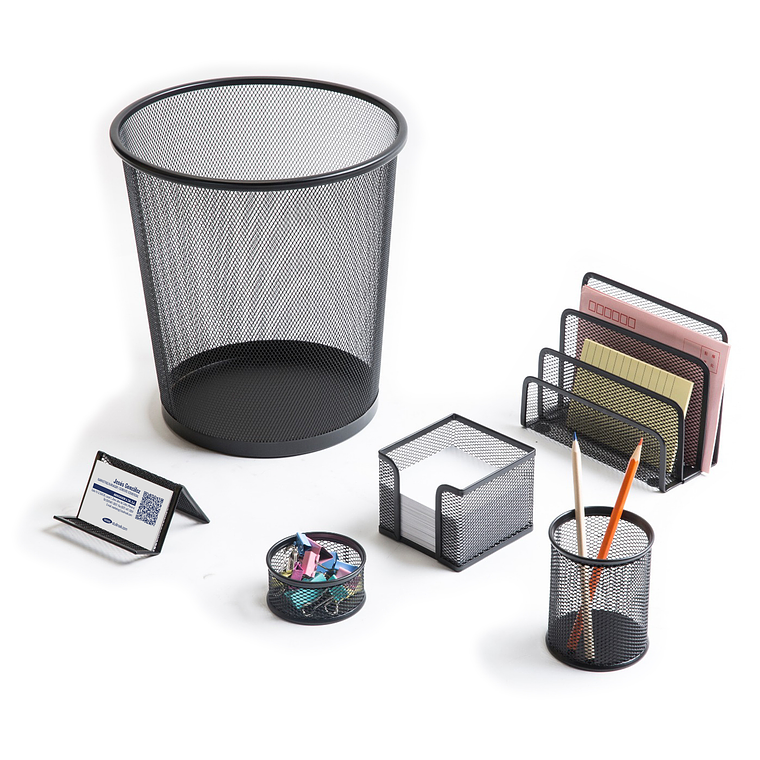 Set de escritorio Studmark de 6 piezas de malla metálica 1