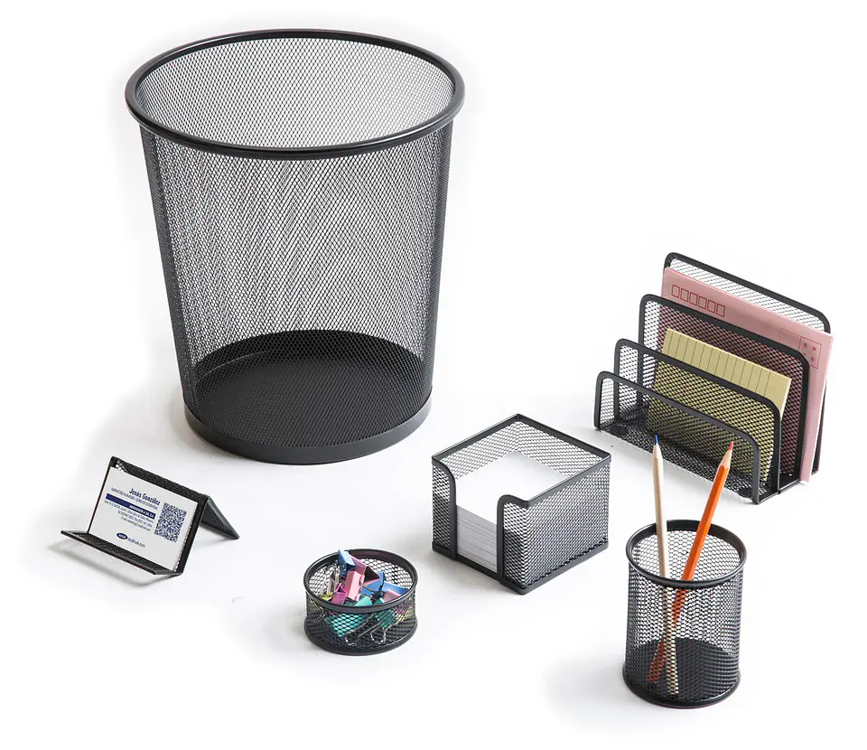 Set de escritorio Studmark de 6 piezas de malla metálica 1