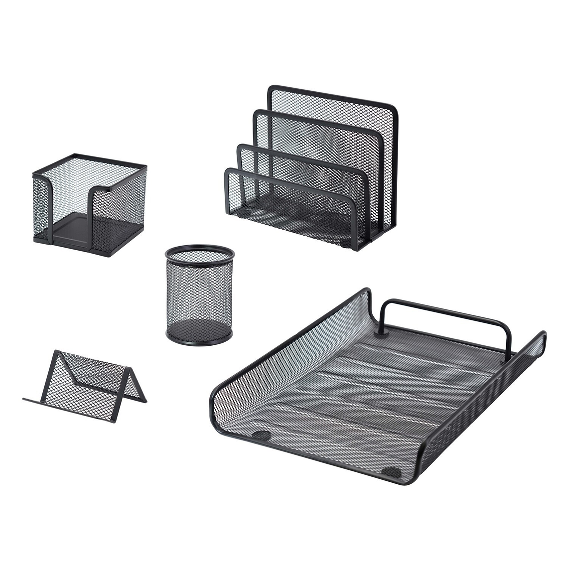 Set para Escritorio Studmark de 5 piezas de malla metálica 1