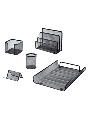 Set para Escritorio Studmark de 5 piezas de malla metálica