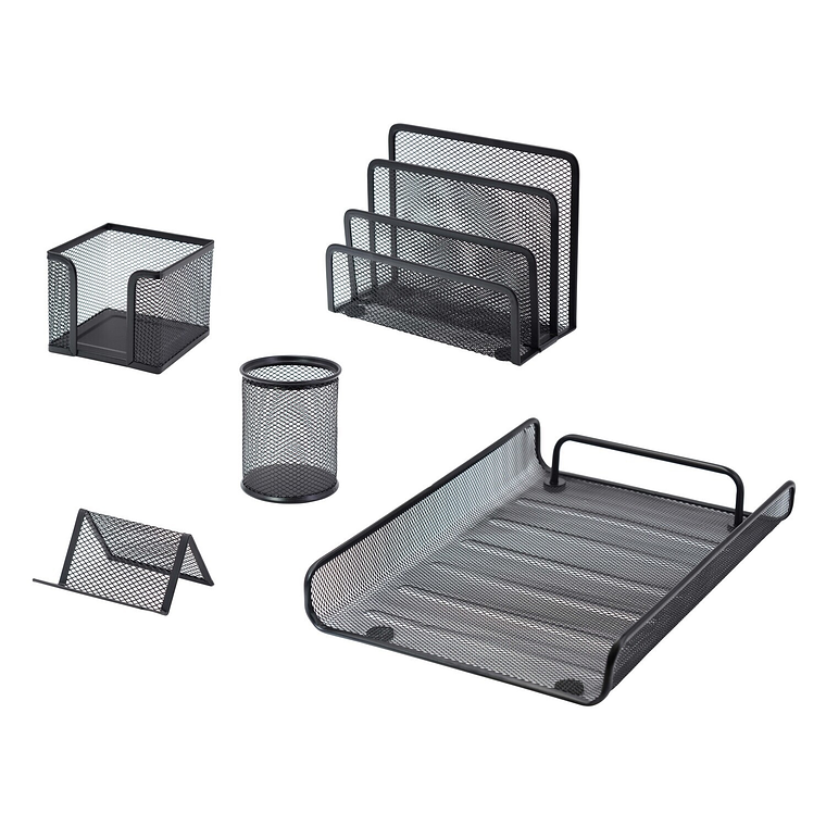 Set para Escritorio Studmark de 5 piezas de malla metálica 1