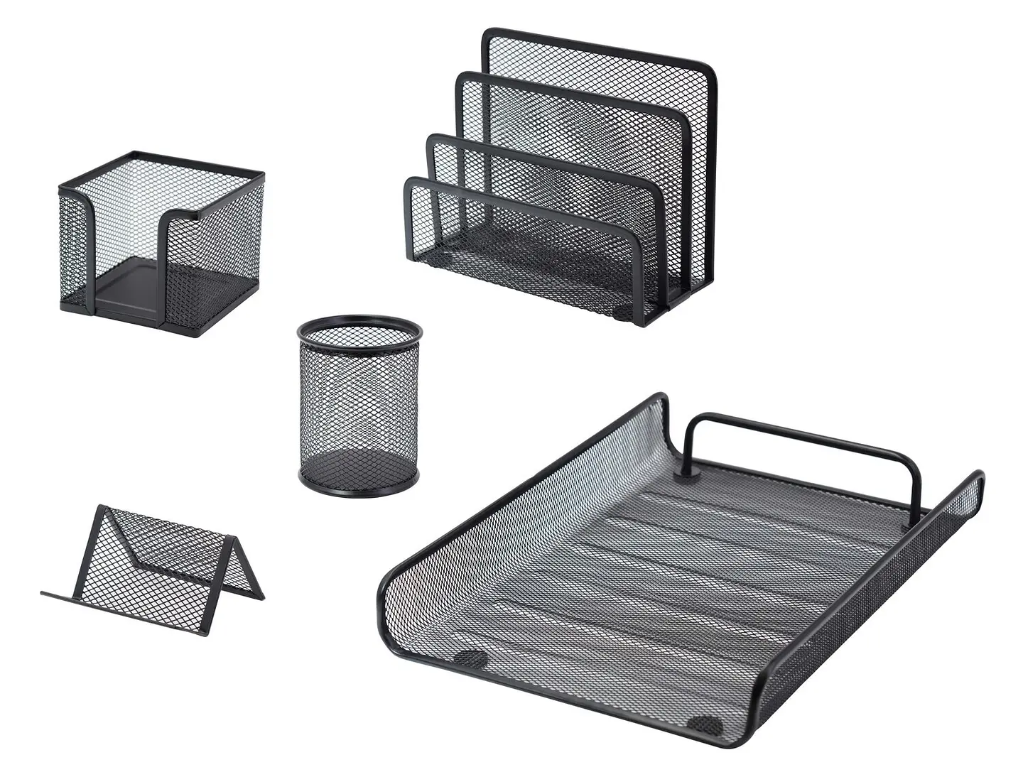 Set para Escritorio Studmark de 5 piezas de malla metálica 1