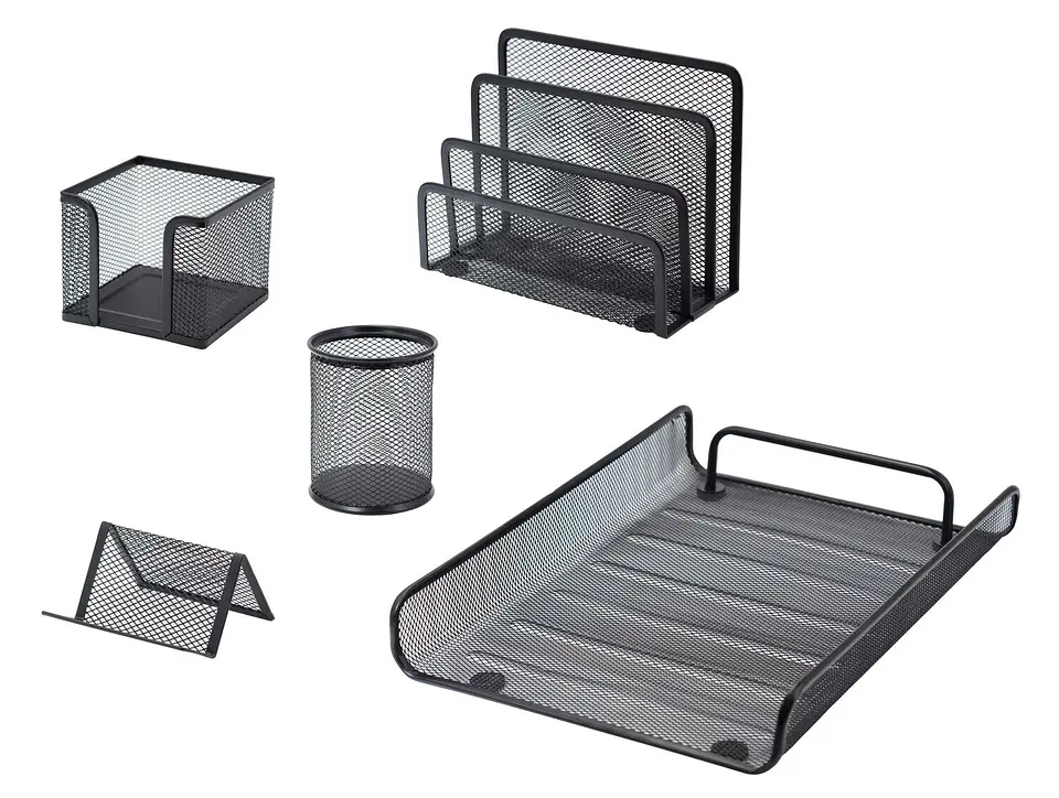 Set para Escritorio Studmark de 5 piezas de malla metálica 1