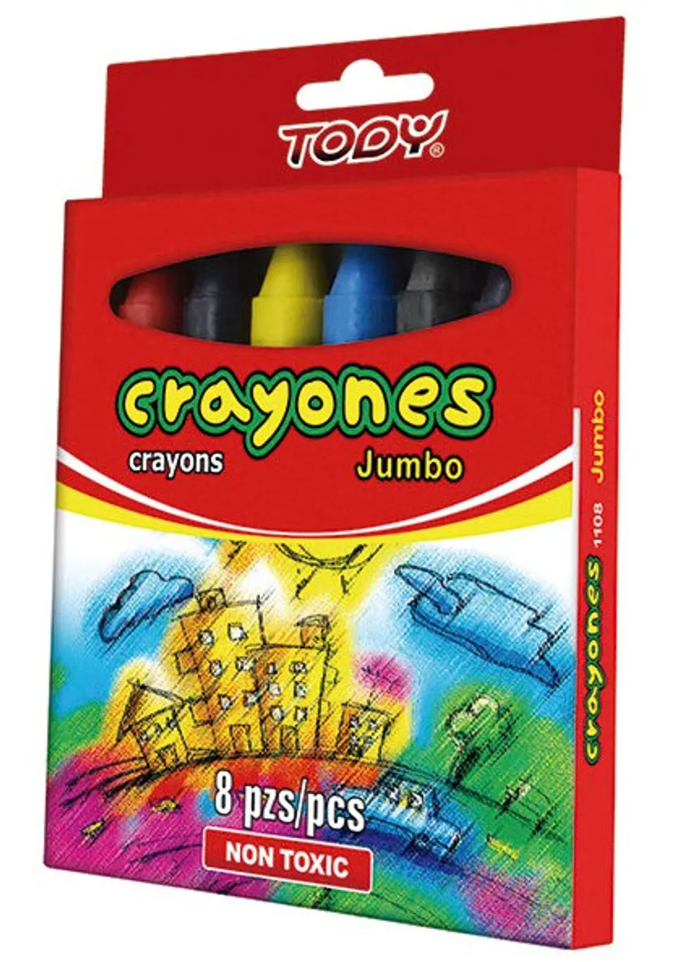 Crayones Jumbo Tody de 8 Colores 1