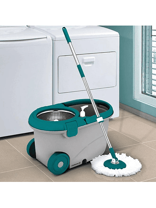 Trapeador Spin And Mop Giratorio Con Tina De 5 Lts
