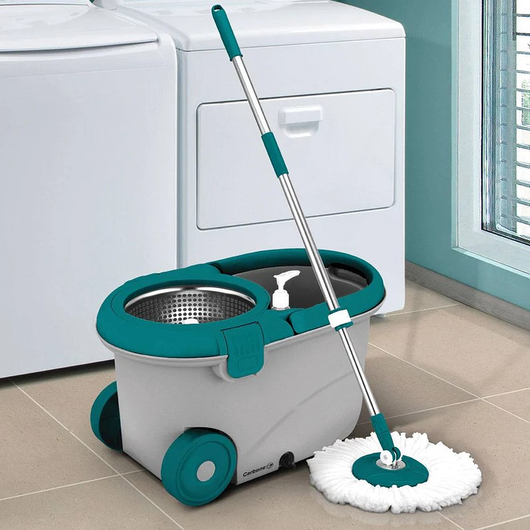 Trapeador Spin And Mop Giratorio Con Tina De 5 Lts 1