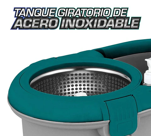 Trapeador Spin And Mop Giratorio Con Tina De 5 Lts