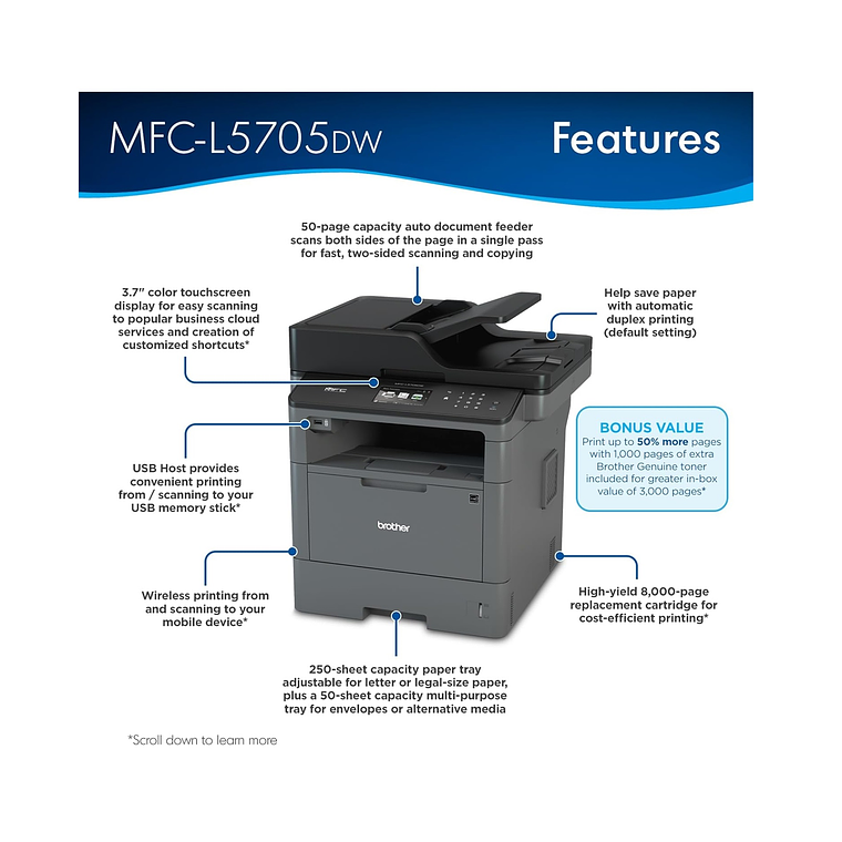 Impresora Multifuncional Brother MFC-L5705dw 2