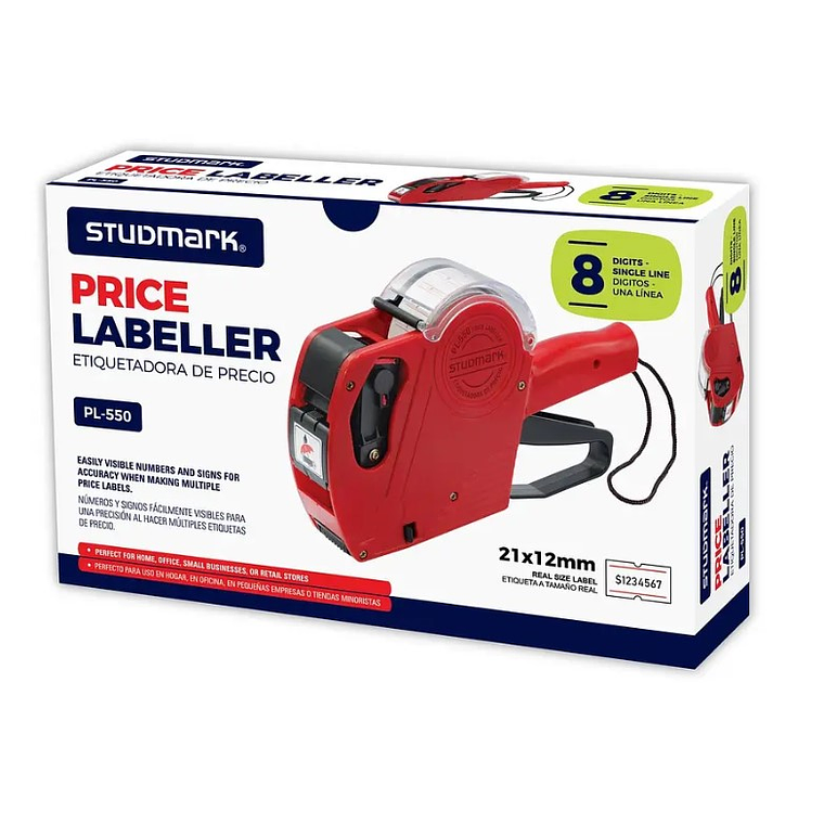 Etiquetadora Studmark de precios, 1 línea y 8 dígitos 2