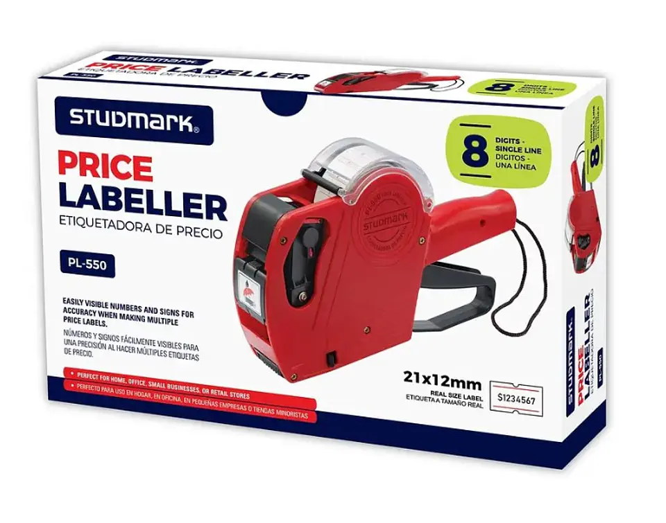 Etiquetadora Studmark de precios, 1 línea y 8 dígitos 2