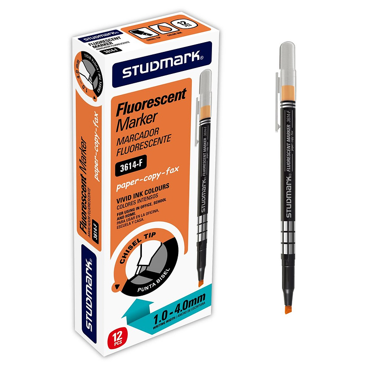 Resaltadores fluorescentes Studmark de punta biselada 3