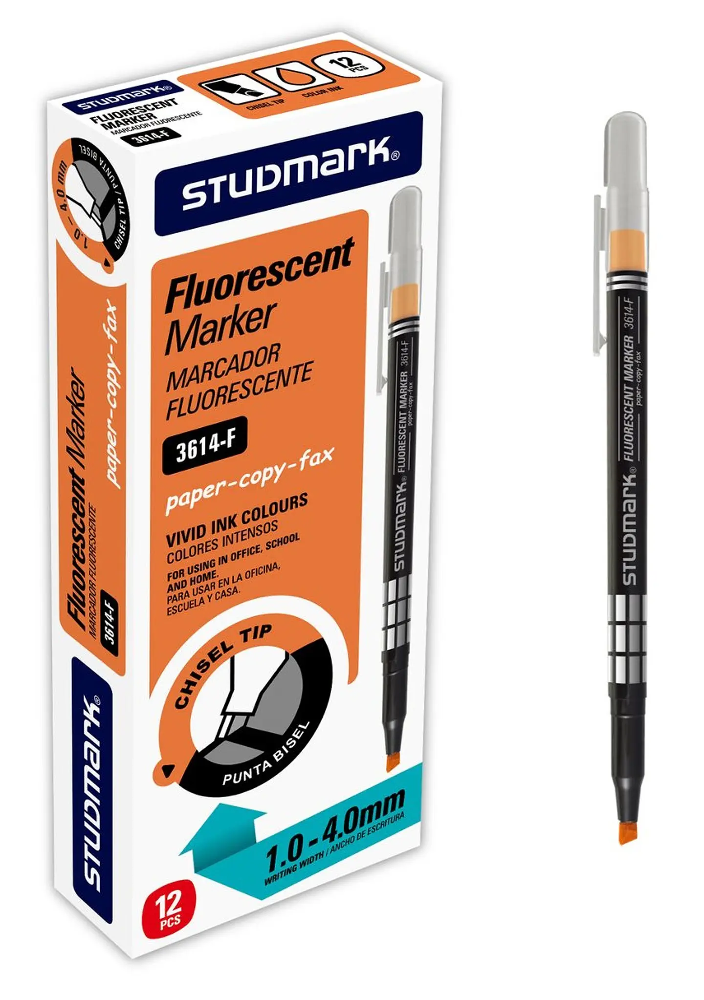 Resaltadores fluorescentes Studmark de punta biselada 3