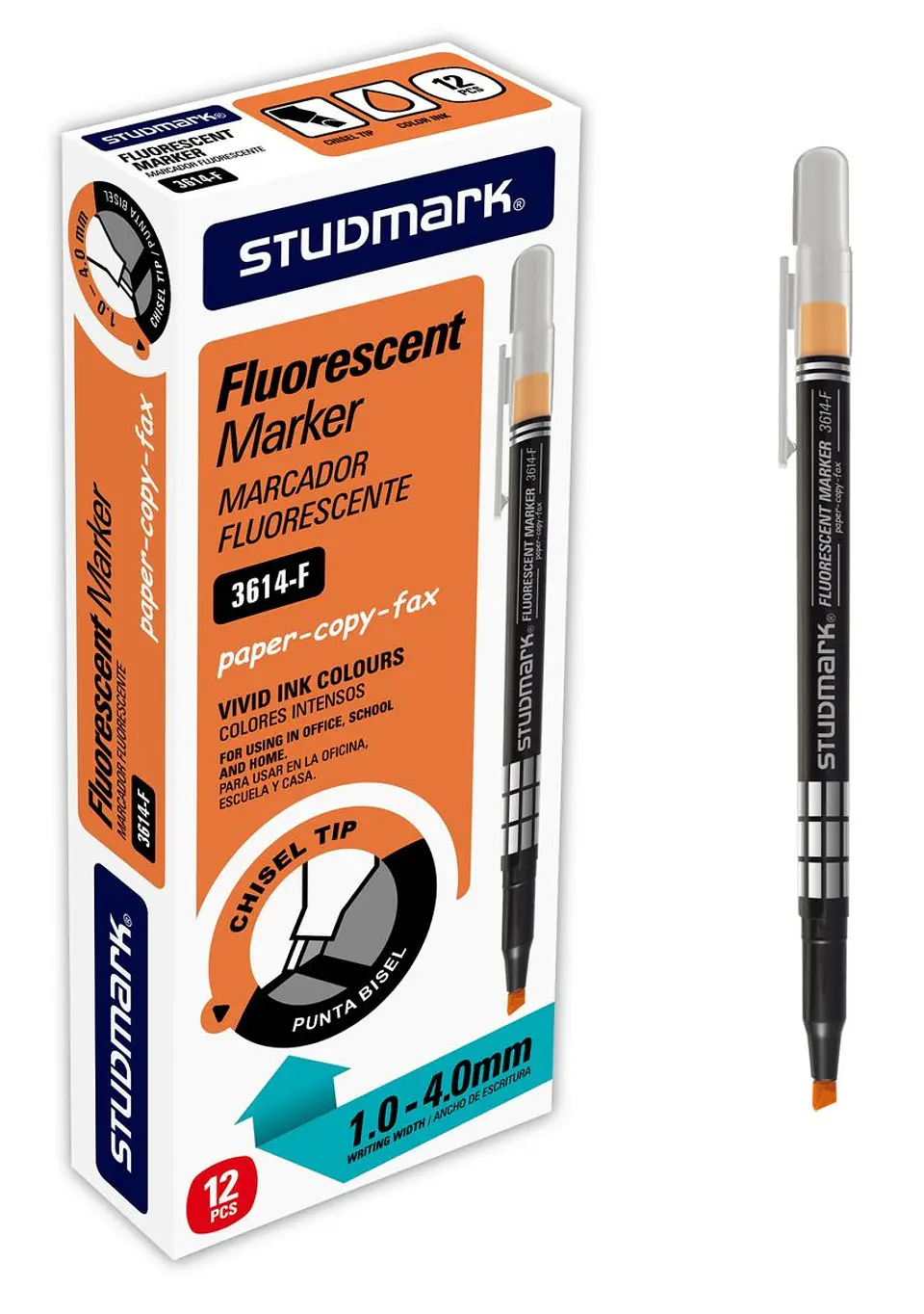 Resaltadores fluorescentes Studmark de punta biselada 3