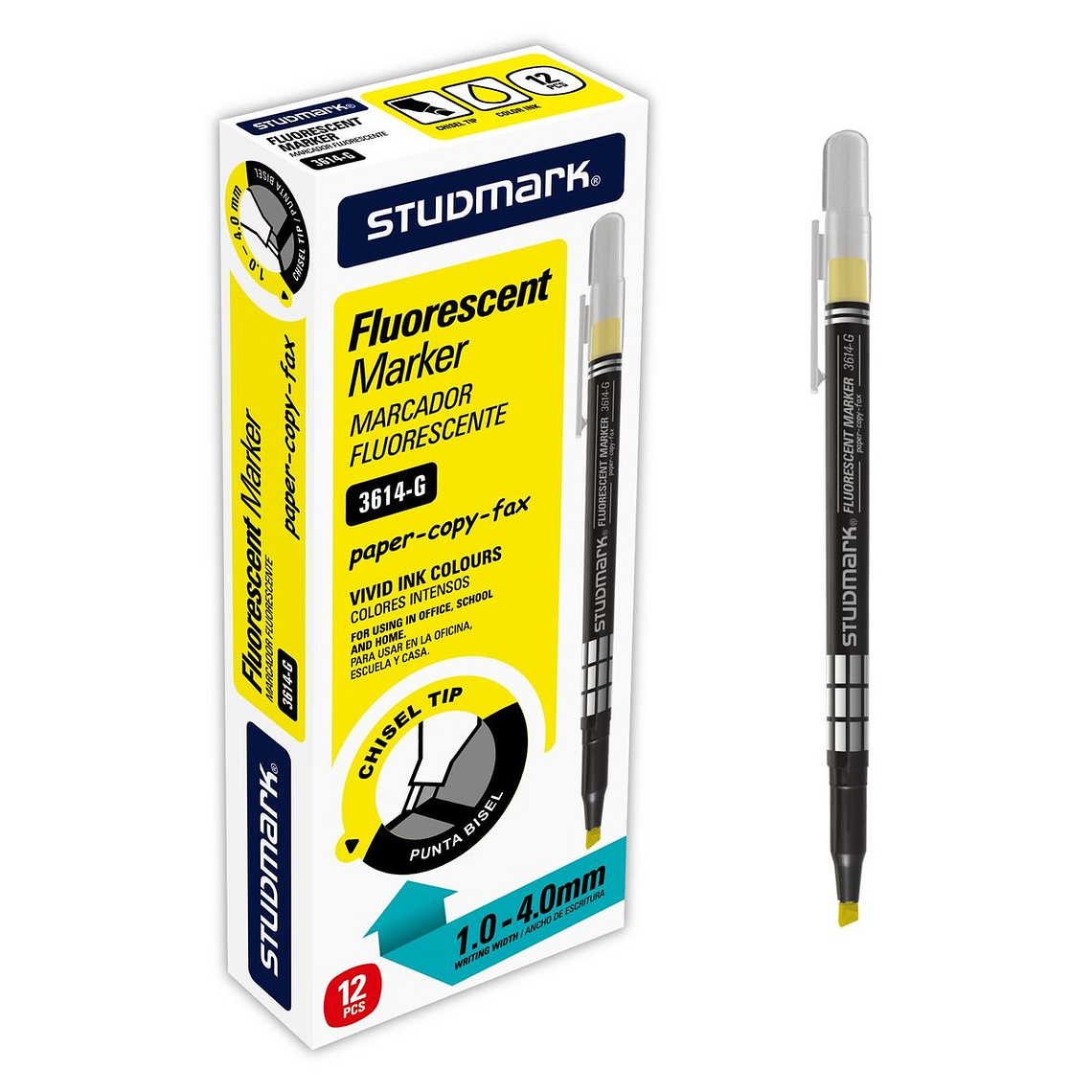 Resaltadores fluorescentes Studmark de punta biselada 1