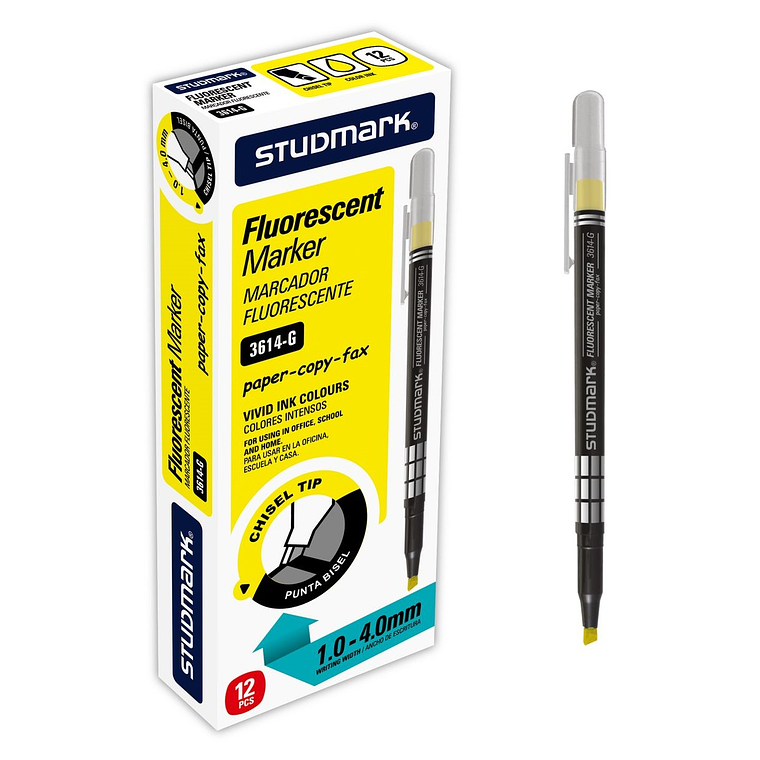 Resaltadores fluorescentes Studmark de punta biselada 1