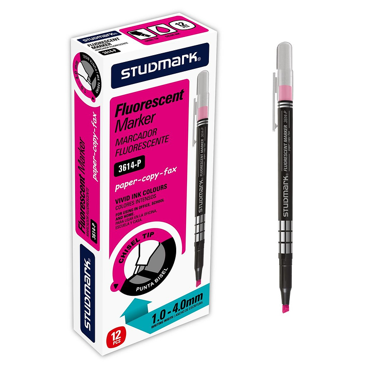 Resaltadores fluorescentes Studmark de punta biselada 4