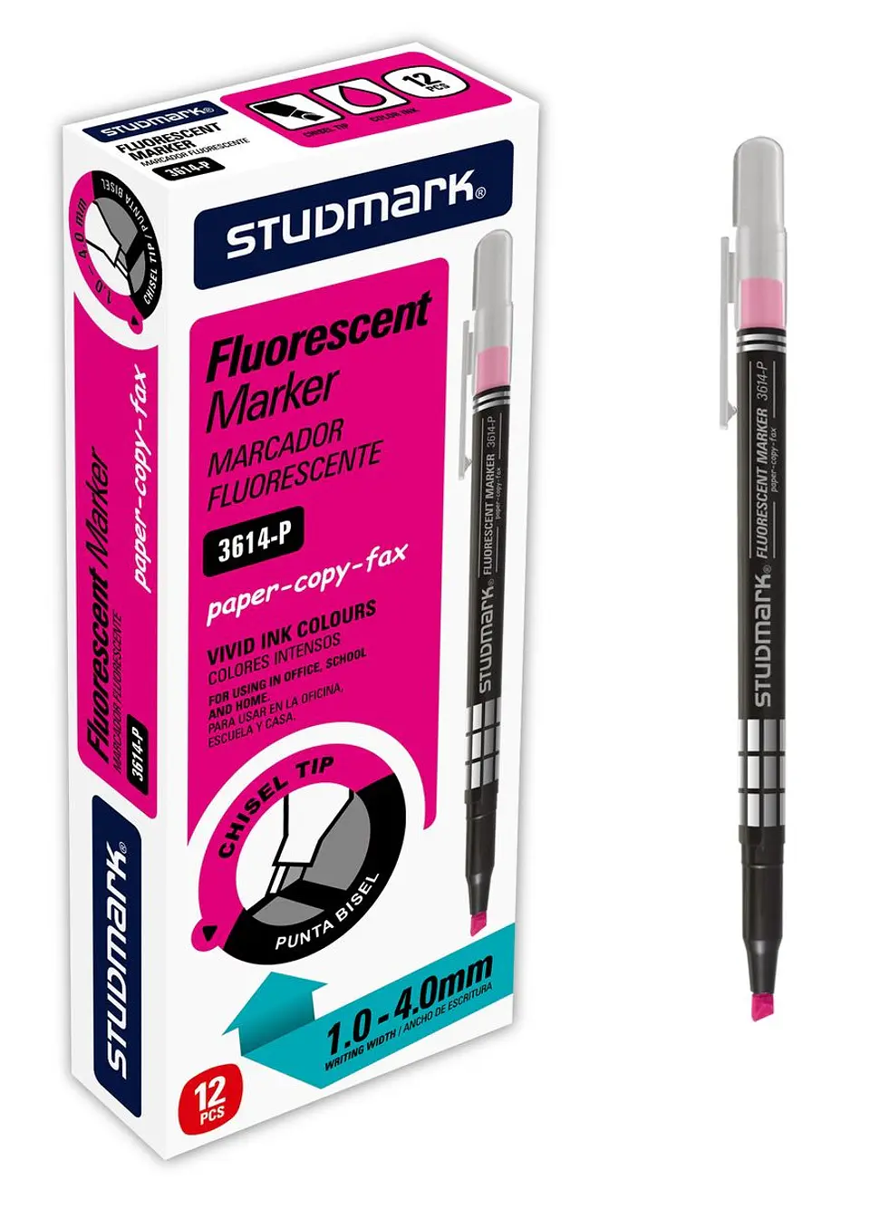 Resaltadores fluorescentes Studmark de punta biselada 4