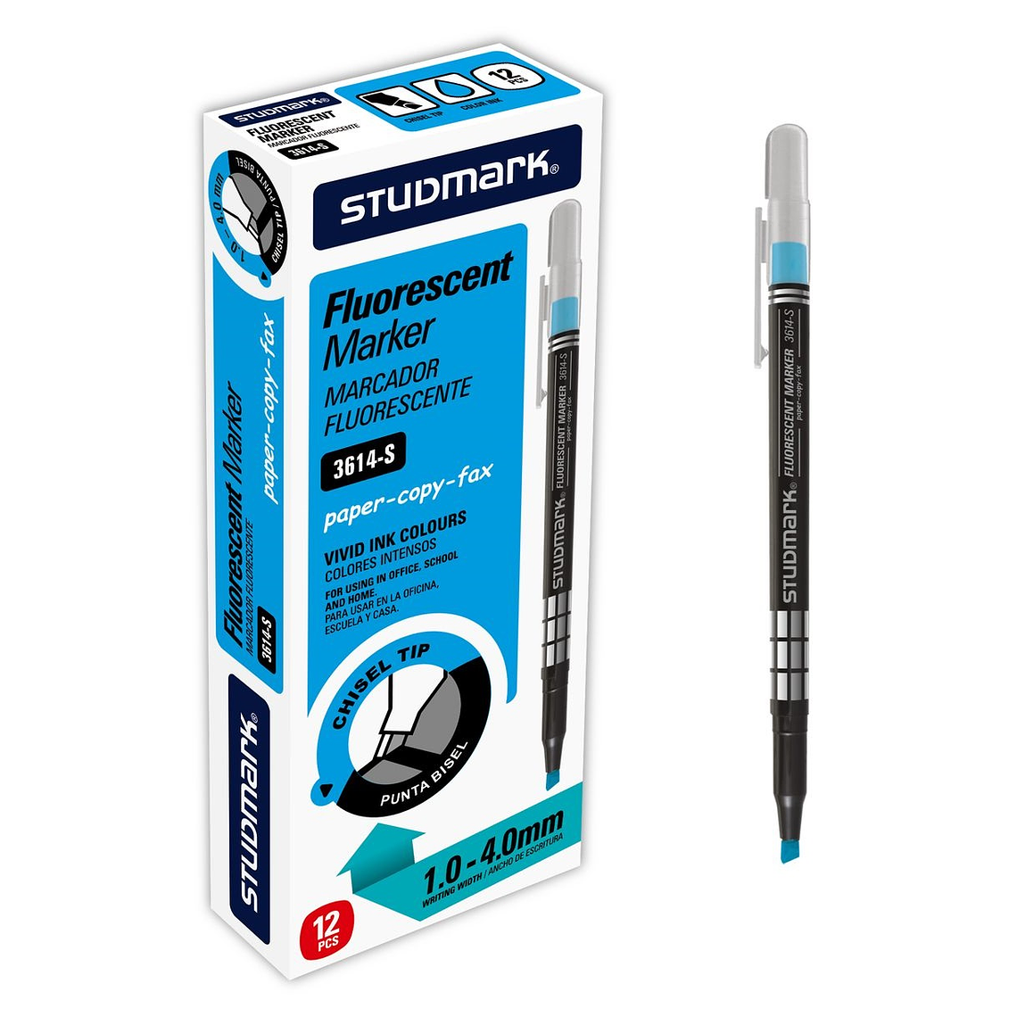 Resaltadores fluorescentes Studmark de punta biselada 2