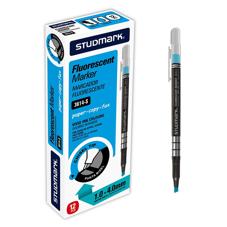 Resaltadores fluorescentes Studmark de punta biselada 2
