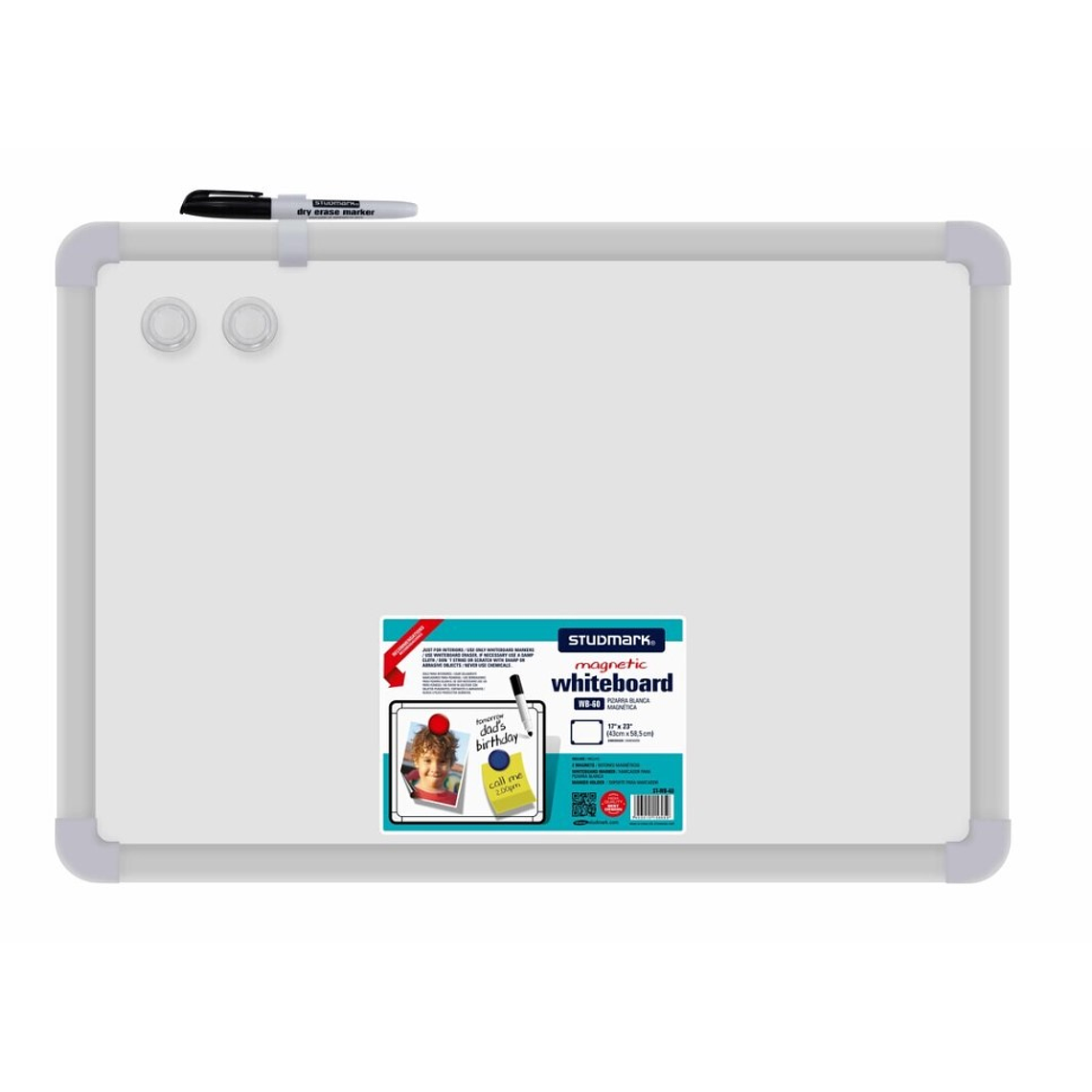 Tablero blanco Magnético Studmark 43 x 58.5 cm 1