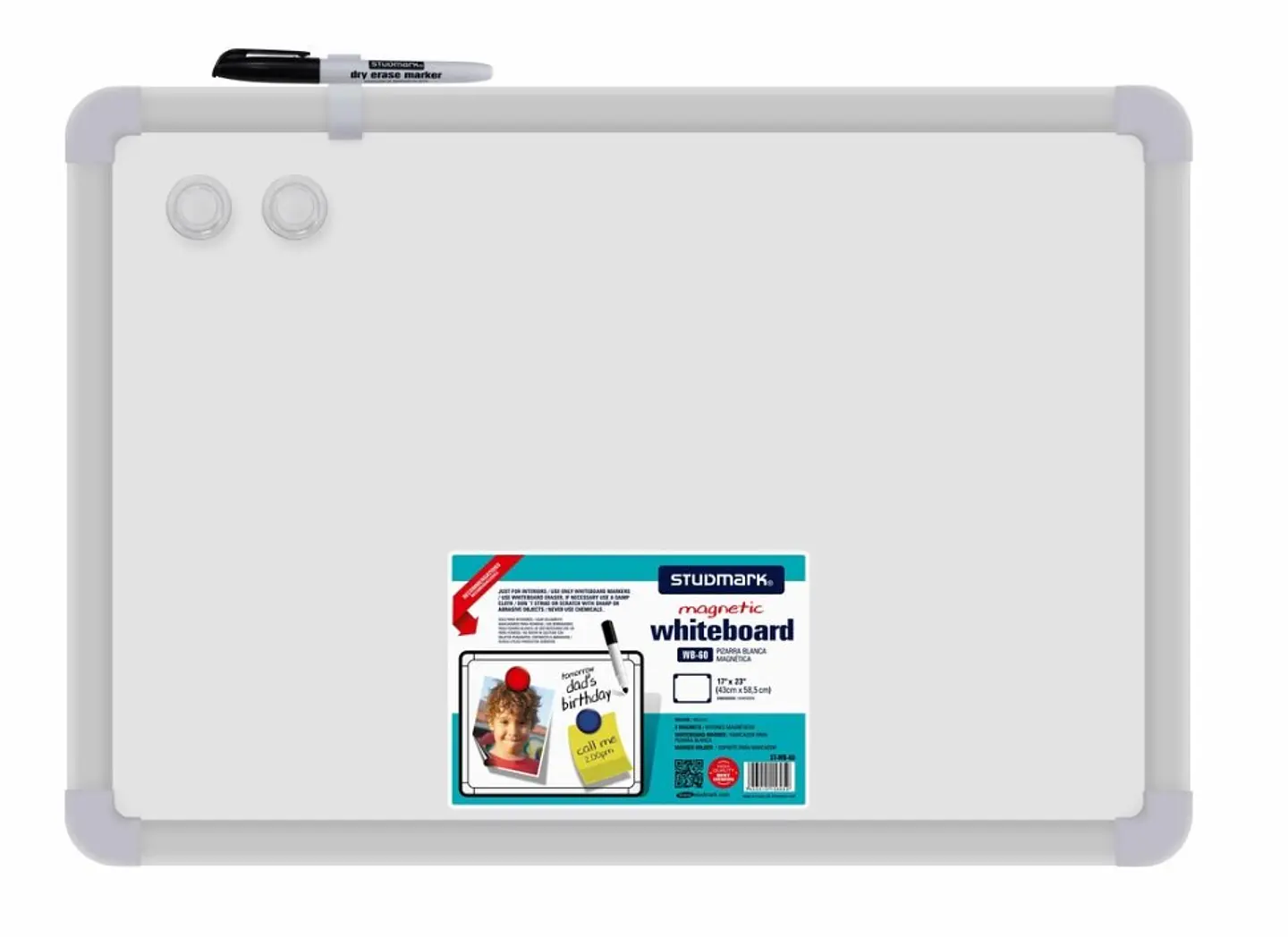 Tablero blanco Magnético Studmark 43 x 58.5 cm 1