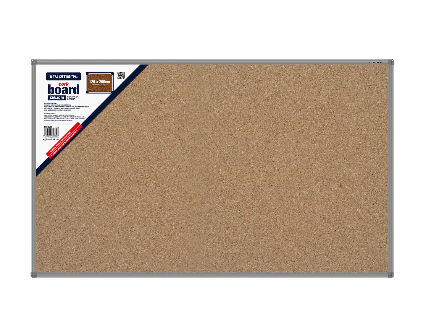 Tablero de corcho Studmark 120 x 200 cm 1