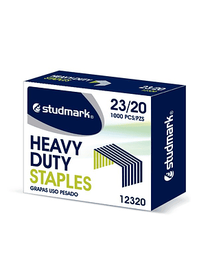 Caja de grapas Studmark de uso pesado 23/20 para 180 hojas