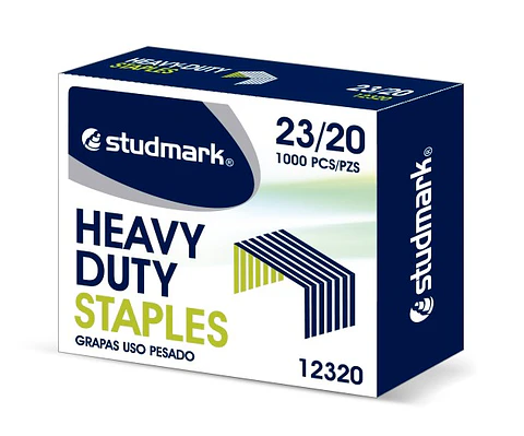 Caja de grapas Studmark de uso pesado 23/20 para 180 hojas