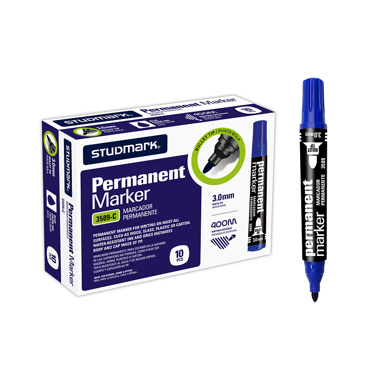 Marcador Permanente Studmark Punta Redonda 3